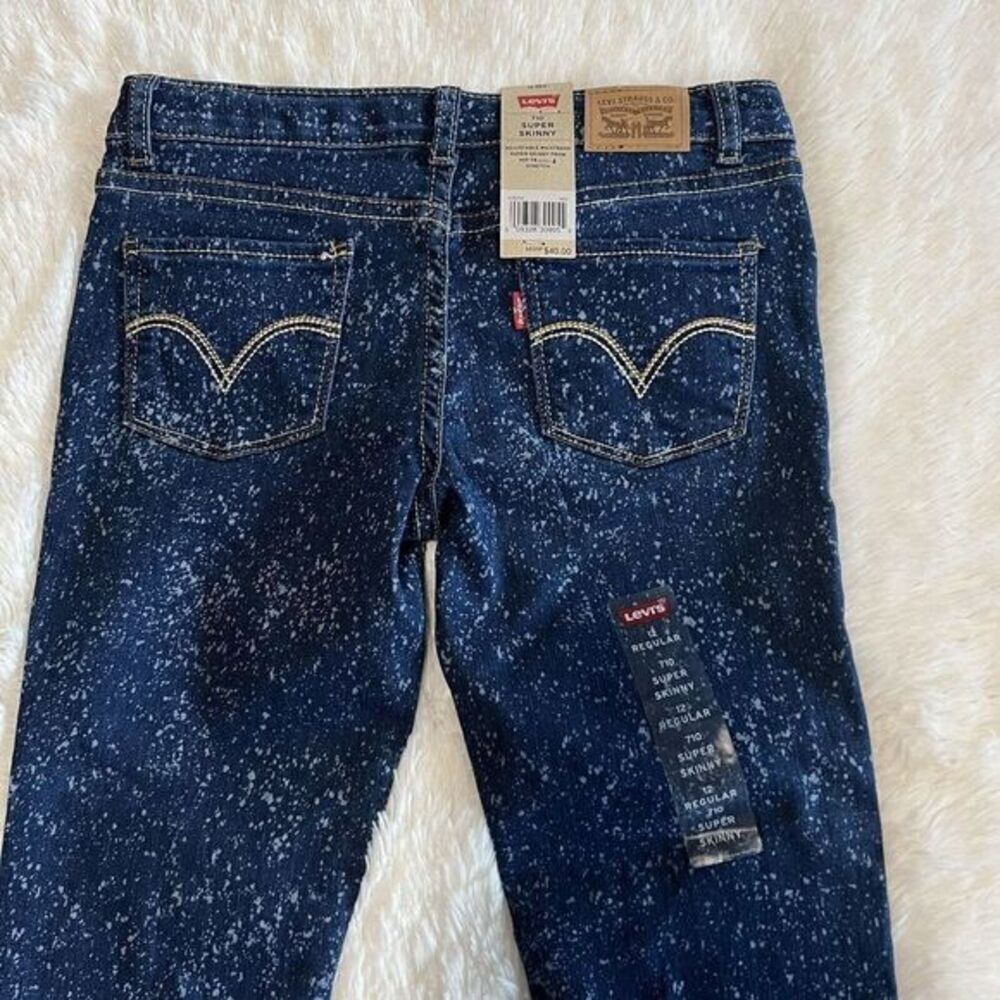 LEVI'S 710 Girl Jeans Super Skinny  Size 12‎ REG Stretch Adjustable Waistband - Picture 7 of 16